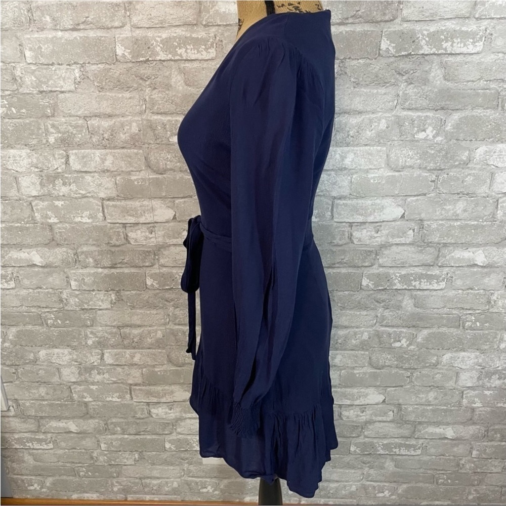 Aqua Navy Ruffle Dress - Picture 8 of 9